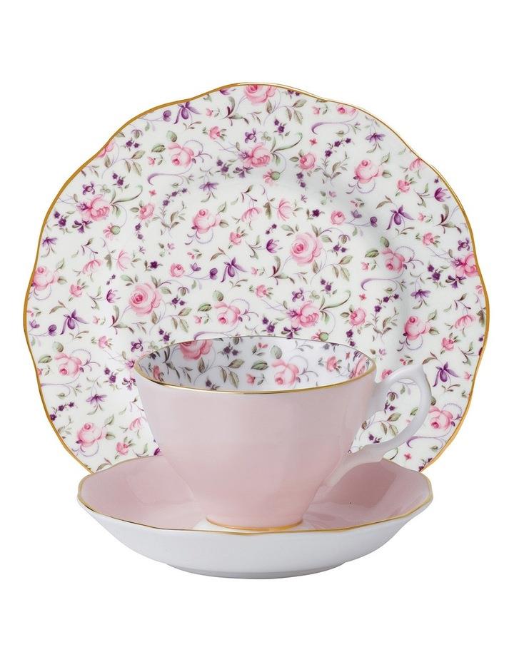 Royal Albert Rose Confetti Teacup Saucer & Plate Pink