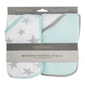 The Little Linen Company Starlight Mint Hooded Towel Mint 2 Pack Grey