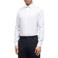 Calvin Klein Diamond Self Dobby Organic Cotton Long Sleeve Business Shirt in White 46