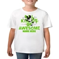 TWIDLA Personalised T-Shirts Boy's Disney Mickey Mouse All Kinds of Awesome Personalised Cotton T Shirt White 6