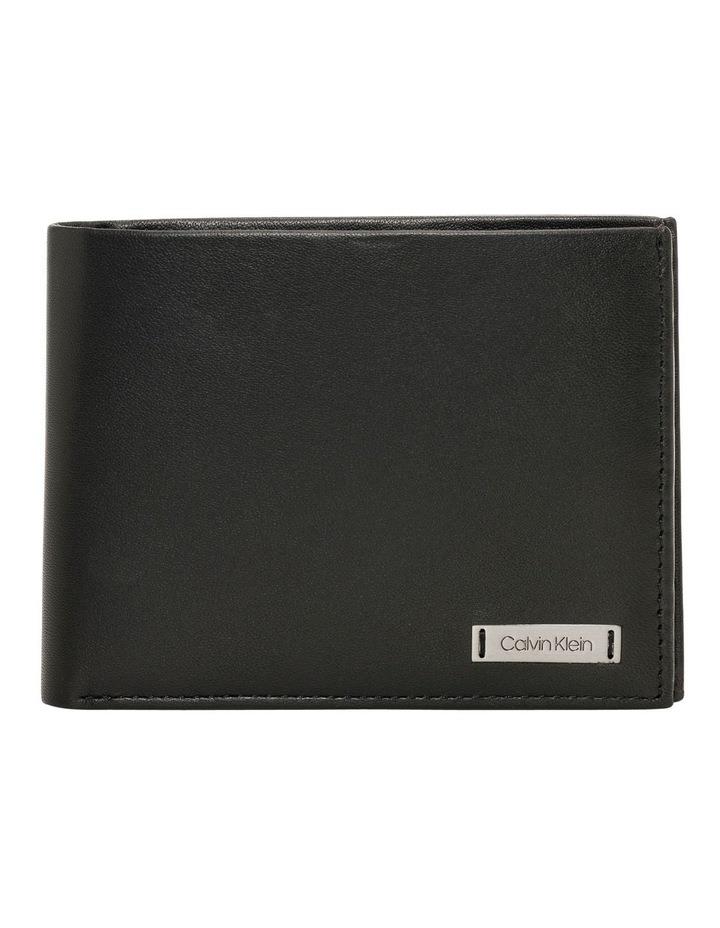 Calvin Klein Smooth Plaque Leather Bifold Wallet With Coin Compartment in Black No Size