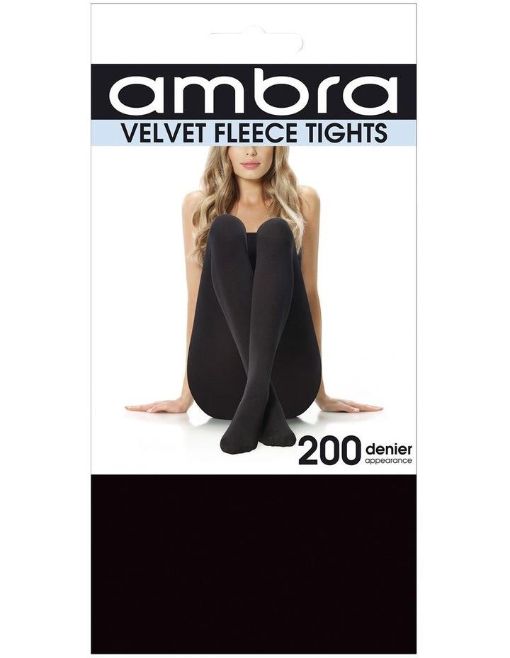 Ambra 200 Denier Velvet Fleece Tights in Black Medium