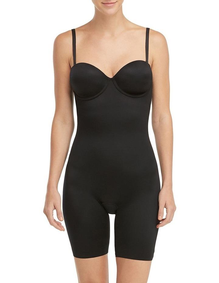 Spanx Suit Your Fancy Strapless Cupped Mid Thigh Bodysuit in Black M