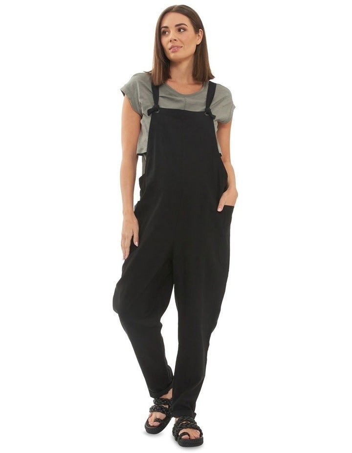 Ripe Poppy Linen Jumpsuit in Black L