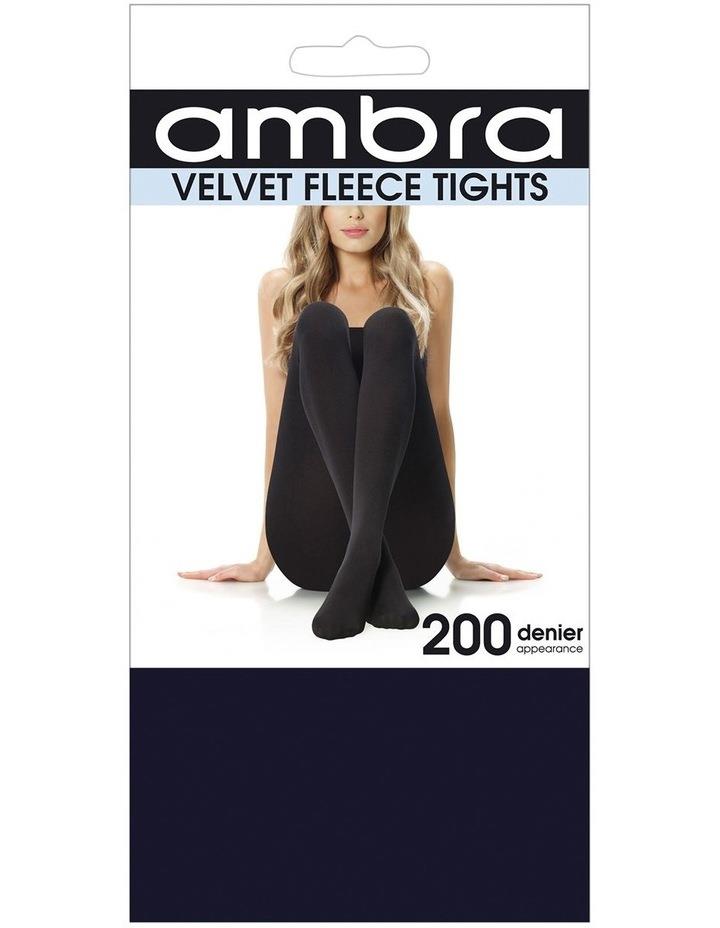 Ambra 200 Denier Velvet Fleece Tights in Navy Blue L