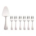 Maxwell & Williams Madison Cake Server and Fork Set 7 Piece in Stainless Steel Silver