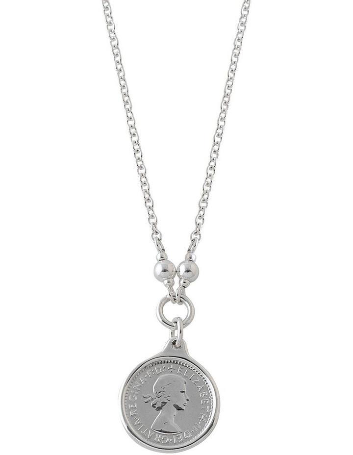 Mocha Name Chain Threepence Silver Necklace Two Tone