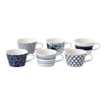 Royal Doulton Pacific Set of 6 Small Mugs Blue/White