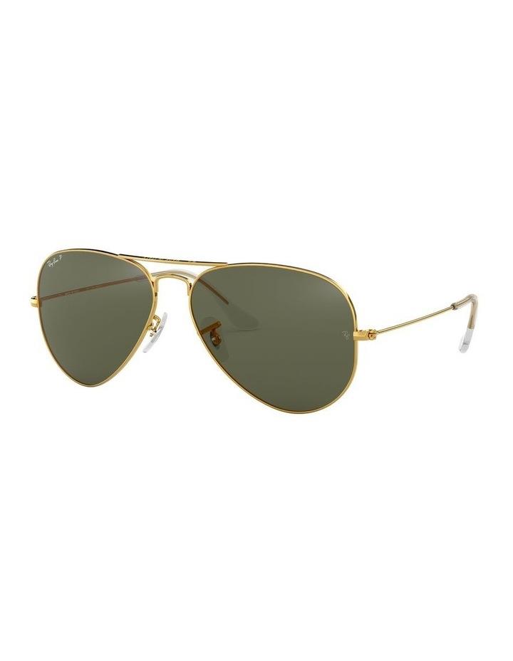 Ray-Ban Aviator Gold RB3025 Polarised Sunglasses Green