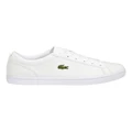 Lacoste Straightset BL I Leather Sneaker in White 8