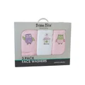 Bubba Blue Owl Face Washers Pink 3 Pack Pink