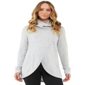 Ripe Cowl Neck Nursing Knit Top in Silver Marle Silv Marle S