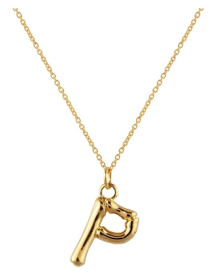 Mocha Letter P Initial Gold Necklace Assorted