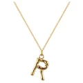 Mocha Letter R Initial Gold Necklace Assorted