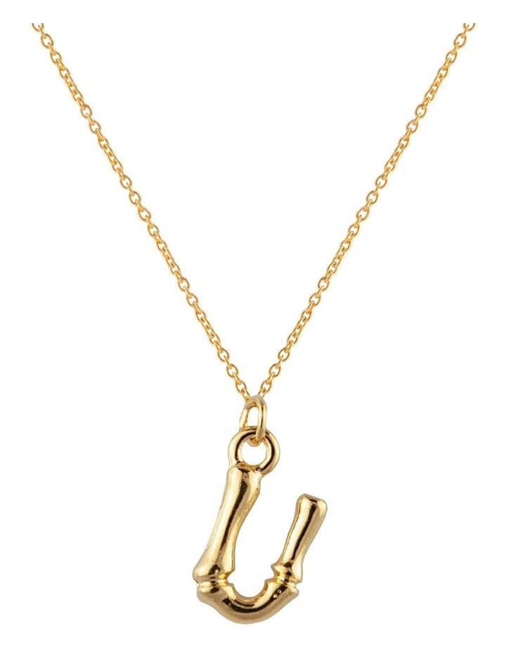 Mocha Letter U Initial Gold Necklace Assorted