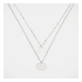 Piper Double Disc Layered Silver Necklace