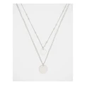 Piper Double Disc Layered Silver Necklace