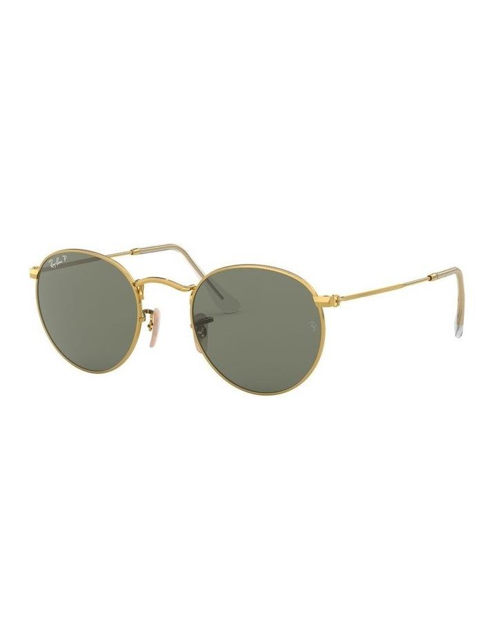 Ray-Ban Round Metal Gold RB3447 Polarised Sunglasses Green