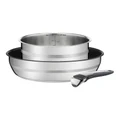 Jamie Oliver by Tefal Ingenio Induction Pot 3 Piece Set in Stainless Steel Silver
