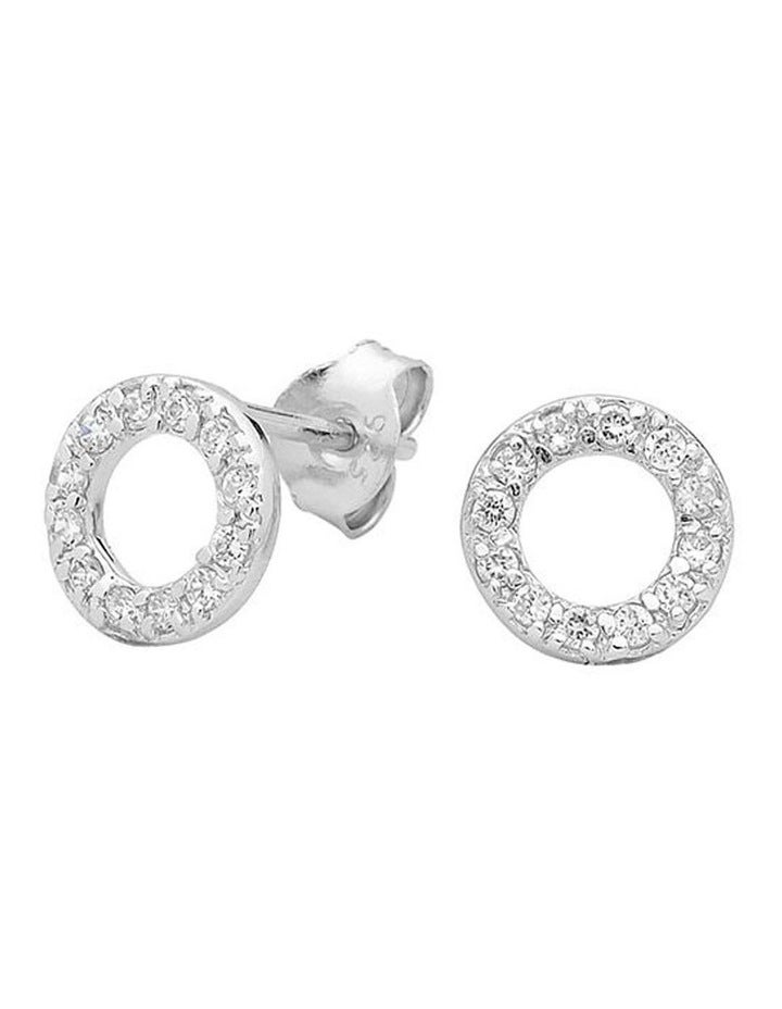 Georgini Baby Circle Cubic Zirconia Silver Stud Earrings Silver