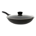 The Cooks Collective Classic Non-Stick Wok with Lid 28cm in Black