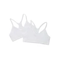 Bonds Super Stretchies Racer Crop 2 Pack in White 14-16