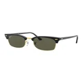 Ray-Ban Clubmaster Square Black RB3916 Polarised Sunglasses Green