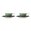 Maxwell & Williams Teas & C's Silk Road 2 Piece Gift Boxed Demi Cup And Saucer Set 85ml in Aqua