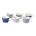 Royal Doulton Pacific 400ml Set of 6 Mixed Mugs Multicolour Blues