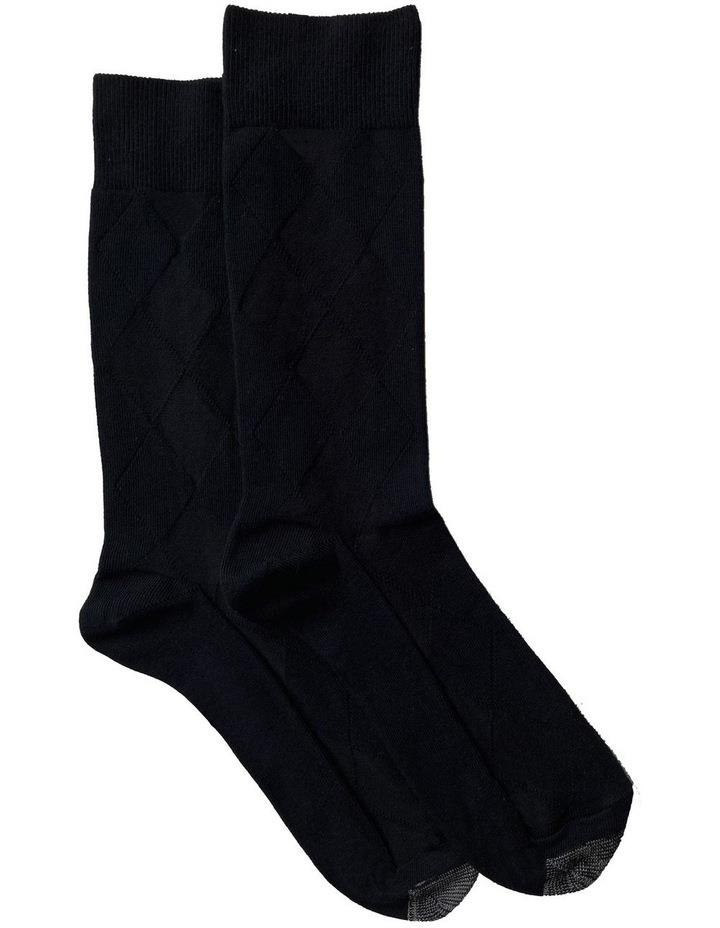 Lafitte Tough Toe Cotton Socks 2 Pack in Black Regular
