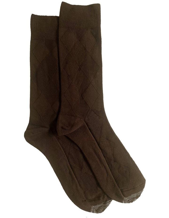 Lafitte Tough Toe Cotton Socks 2 Pack in Brown Chocolate