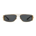 Versace VE2163 Gold Polarised Sunglasses Grey
