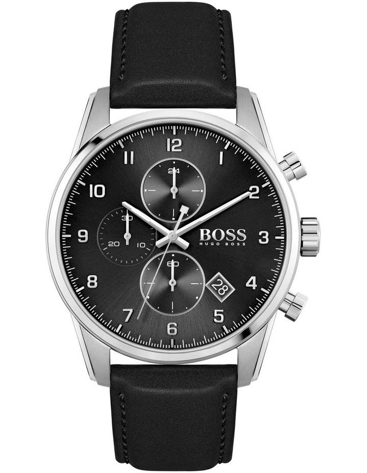 HUGO BOSS Skymaster 44mm Black Leather Watch 1513782