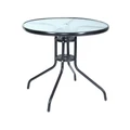 Gardeon Outdoor Dining Table Bar Setting Steel Glass 70CM No Colour