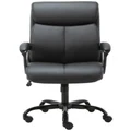 OOS Living Puresoft PU-Padded Mid-Back Office Chair Black