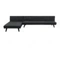 Sarantino 3-Seater Faux Leather Sofa Bed Lounge Chaise Couch Furniture Black