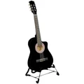 Karrera 38in Pro Black Acoustic Guitar With Picks Tuner Steel String Bag