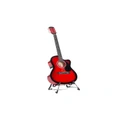 Karrera 40in Acoustic Cutaway Guitar Bag Strings Picks Winder Strap Red
