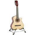 Karrera 38in Natural Acoustic Guitar With Pick Guard Steel String Bag