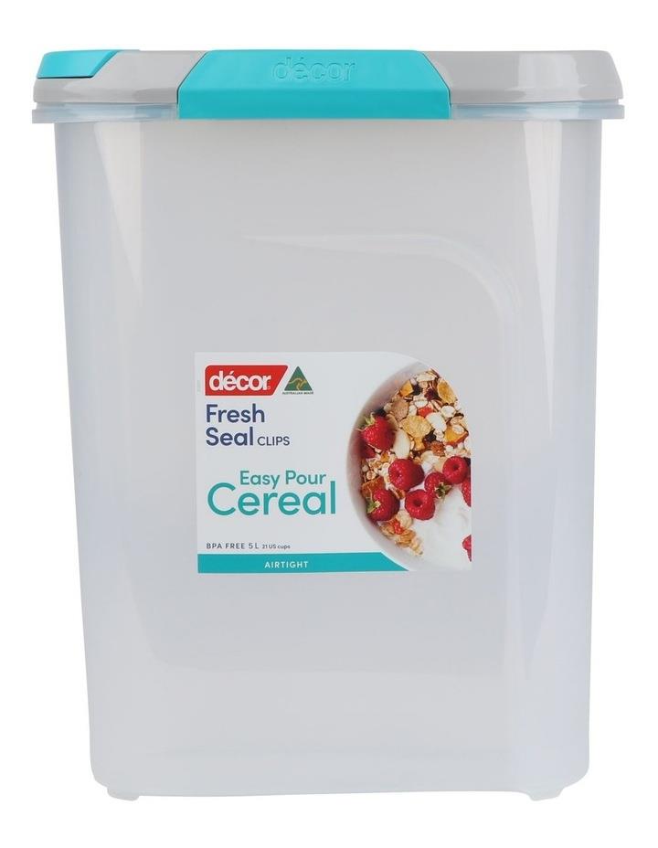 Decor Fresh Seal Clips Cereal Server Food Storage 5L in Clear/Teal