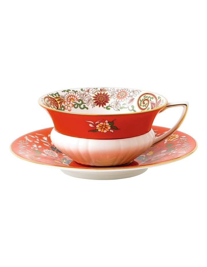 Wedgwood Wonderlust Crimson Orient Teacup & Saucer Red
