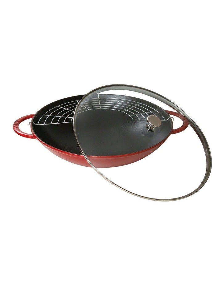 Staub Wok 37cm/5.7L in Cherry Red