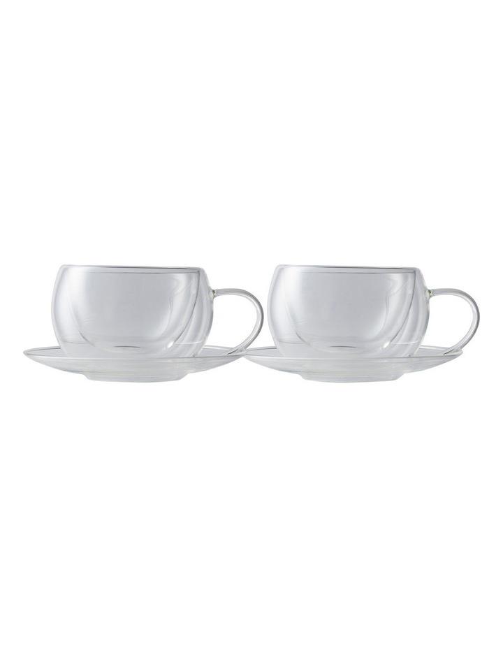 Maxwell & Williams Blend Set Of 2 270ml Double Wall Cup And Saucer in Clear
