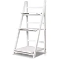 Artiss Display Shelf 3 Tier Wooden Ladder Stand Storage Book Shelves Rack White