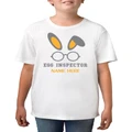 TWIDLA Personalised T-Shirts Boy's Easter Egg Inspector Personalised Cotton T Shirt White 4-5