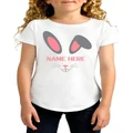 TWIDLA Personalised T-Shirts Girl's Easter Bunny Personalised Cotton T Shirt White 4-6