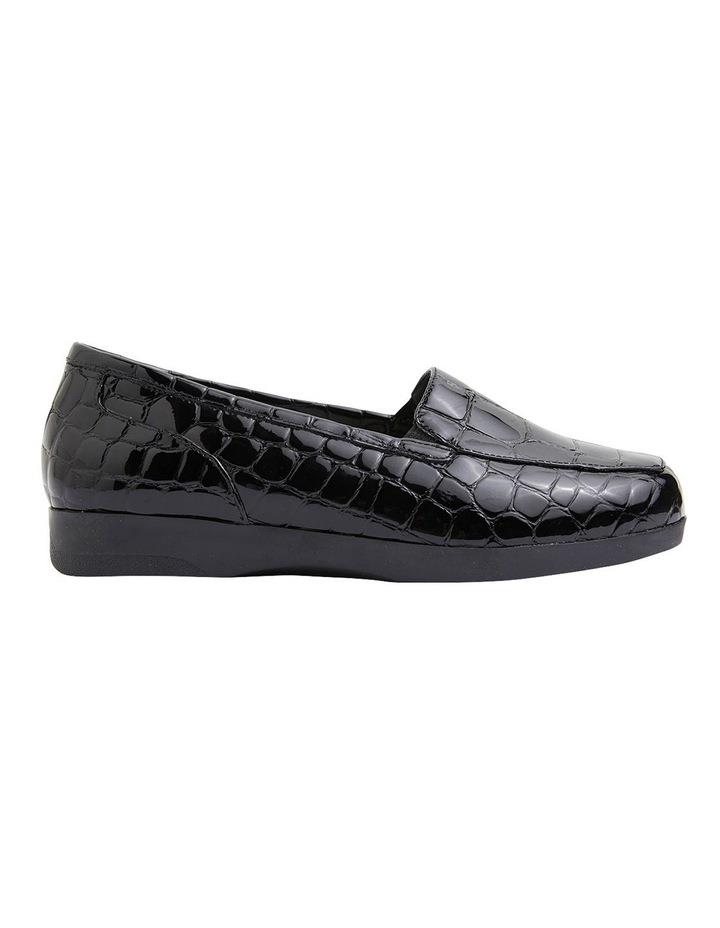 Wide Steps Verse Black Patent Croc Flat Shoes Black Ptnt 10