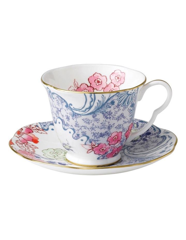Wedgwood Butterfly Bloom Teacup & Saucer Set in Blue/Pink