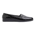 Wide Steps Verse Black Patent Croc Flat Shoes Black Ptnt 5.5