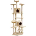 i.Pet Cat Tree Tower Scratching Post Scratcher Condo Trees House Bed 203cm in Beige